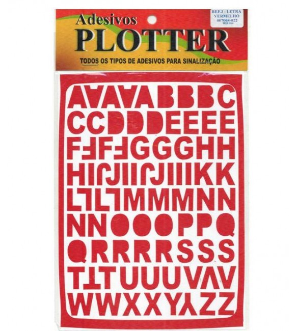 Adesivo Letras N 3  A-Z  Vermelha - Plotter